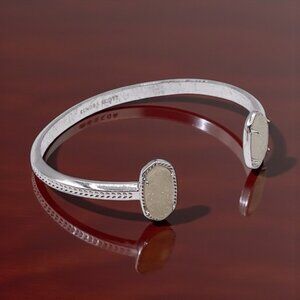 Kendra Scott Elton Silver Tone Cuff Bracelet In Iridescent Druzy